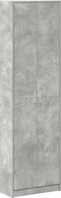 vidaXL Ruhásszekrény polcokkal Beton Szürke 55 x 25 x 189 cm Faanyag