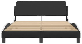 fekete és fehér műbőr ágykeret Dover 140x190 cm