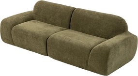 HOMCOM kanapé 3 személyes, lekerekített és keret nélküli, 244 x 95 x 70 cm, sötétzöld
