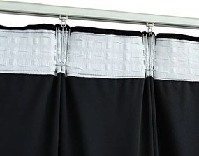 2 db fekete bársony sötétítőfüggöny kampókkal 140 x 175 cm