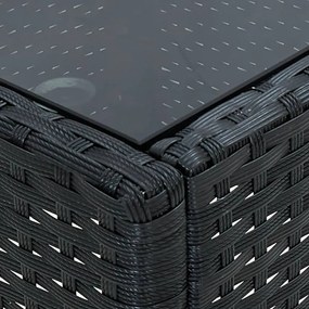 fekete polyrattan kerti asztal 40 x 40 x 45 cm