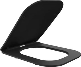 Mexen - WC ülőke SLIM DUROPLAST WC csészéhez TEO fekete (0801), lágyan záródó, 39060185