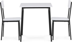 Fehér 2 személyes étkezőgarnitúra 70x70x76 cm – AUT-O2121 WT