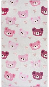 Rózsaszín-elefántcsont színű mosható gyerek szőnyeg 120x180 cm Cute Teddies Pink – Vitaus