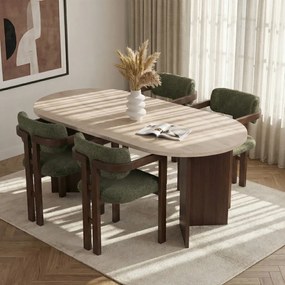 Meridia étkezőgarnitúra, travertin-milánói dió, 180 cm – TR199NRD1138