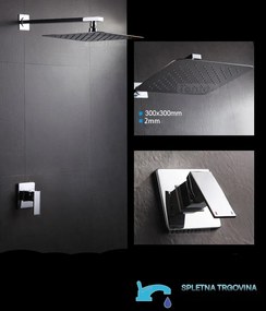 Falba süllyesztett zuhanypanel EYN PT23979 esőztető funkcióval és LED-világítással, króm és ezüst kivitelben