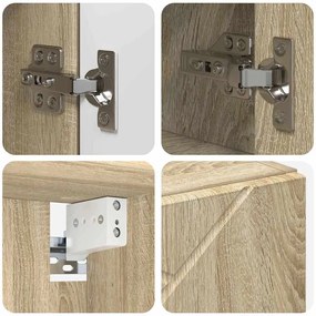 Fürdőszoba bútor szett 4 pcs sonoma tölgy 30 x 35 x 192 cm