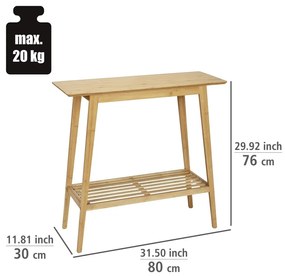 Natúr színű bambusz konzolasztal 30x80 cm Kona – Wenko