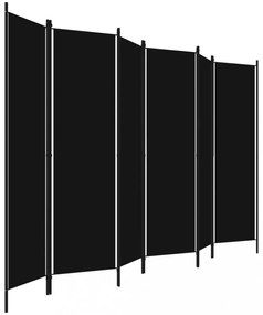 fekete 6 paneles paraván 300 x 180 cm