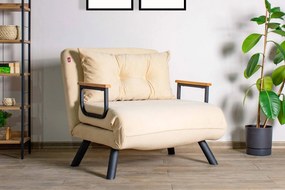 Design összecsukható szék Hilarius krémszínű