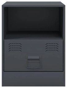 vidaXL antracitszürke acél éjjeliszekrény 34,5 x 39 x 44 cm