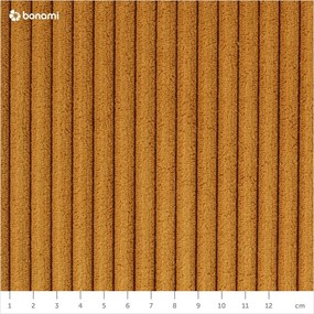 Mustársárga kordbársony kinyitható-tárolóhelyes sarokkanapé Voltaire – Bobochic Paris