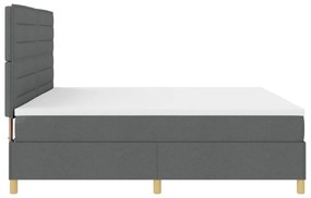 Boxspring Ágy Mattal és LED Delux Szürke 200x200 cm Szövet