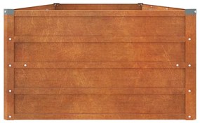 Rozsda színű corten acél kerti magaságyás 240 x 80 x 45 cm