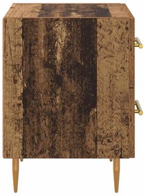 vidaXL Éjjeliszekrény fiókkal 2 pcs Öreg fa 40 x 35 x 47,5 cm Faanyag