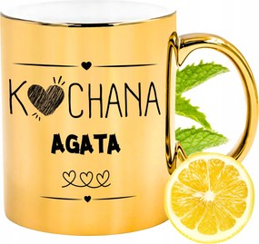 Prémium Arany Csillogó Bögre Achát Ajándék Nyomtatott Fotóval