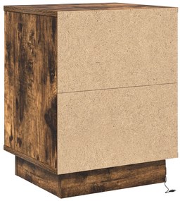 Éjjeli Szekrények LED lámpával 2 db Füstölt tölgy 39x34.5x50 cm