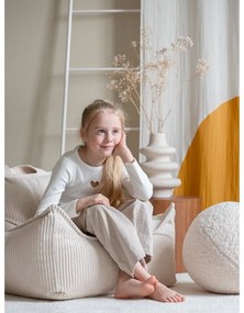 Krémszínű kordbársony gyerek babzsákfotel Chair – Wigiwama