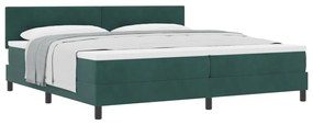 Boxspring Ágy Matrac nélkül Sötét Zöld 200x200 cm Bársony