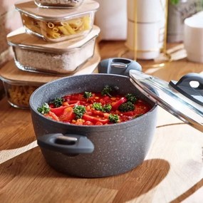 Florina Lava Stone MG fazék fedővel indukciós és gáztűzhelyre, 16 cm, 1,2 l, 16 cm átmérőjű