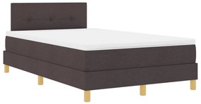 Boxspring ágy matraccal és LED világítással, sötétbarna, 120x200 cm, szövet