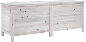 vidaXL fehér tömör fenyőfa kerti tárolóláda 150x50x56,5 cm