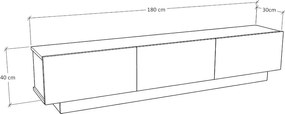 TV szekrény DOLCE 180 cm, fehér