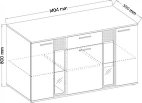 Komód, fehér, SALESA II.