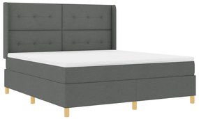 Boxspring Ágy Matrac LED-del Sötétszürke 180x200 cm Szövet