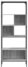 5 szintes szürke sonoma szerelt fa könyvespolc 76x33x188,5 cm