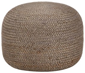 kézzel készült világosszürke juta puff 45 x 30 cm