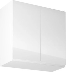 Felsőszekrény, fehér/fehér extra magasfényű, AURORA G80
