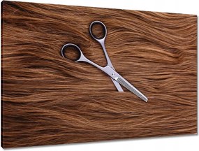 Vászonkép 90x60 Olló a haj között
