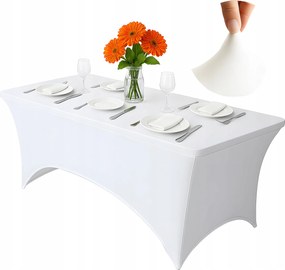 Abrosz Asztalhuzat Téglalap alakú Bankett Terasz 180cm Fehér