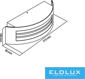 ELDLUX S101-A Modern Kültéri Fali Lámpa IP44