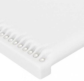 fehér műbőr LED-es fejtámla 100x5x118/128 cm