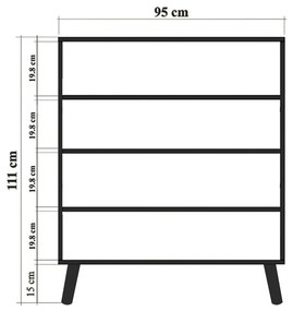 Fehér szekrény 95x111 cm Multilux – Kalune Design