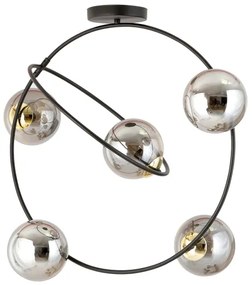 Csillár rúdon STARDOM 5xE14/10W/230V fekete/szürke