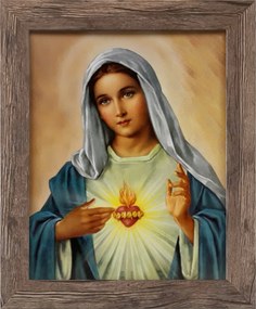 Vászonkép 30x25 Mária Szíve Mária Tölgy Keret