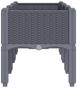szürke PP rácsos kerti ültetőláda 120 x 40 x 42 cm