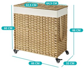 Műanyag szennyestartó kosár, 66 x 33 x 66 cm