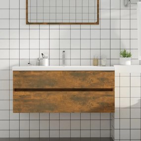 Füstös tölgy színű szerelt fa mosdószekrény 100 x 38,5 x 45 cm