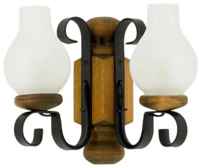 Brilagi - Fali lámpa RUSTIC 2xE14/40W/230V bükkfa/dió