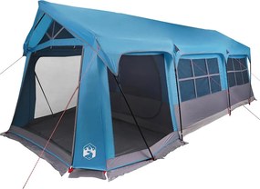vidaXL Családi Sátor Kék és Szürke 620 x 322 x 240 cm Poliészter