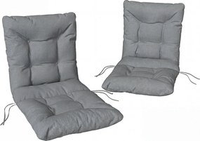 Outsunny 2 db ülőpárna 120 x 50 x 8 cm — megkötőkkel, beltéri/kültéri, világosszürke | Aosom