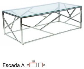 Escada A Dohányzóasztal Üveg Króm