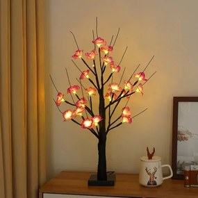 Dekorációs Fa LED Virágokkal Virágfa 60 cm USB kábellel