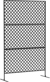 Outsunny 3-Panel Szobafal 122 x 198 cm Önálló Rács, 3-Panele Privátszűrő Képernyő Acélból, Kültéri Szobafal Privátszűrő Falpartíció Kerthez, Erkélyhez