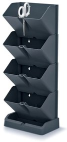 PROSPERPLAST Függőleges ültetőedények fűszernövény ollóval MINI CASCADE antracit színben