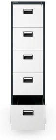 Fém irattartó szekrény, 5 fiókos SARA V5, 460 x 1630 x 620 mm, antracit-fehér